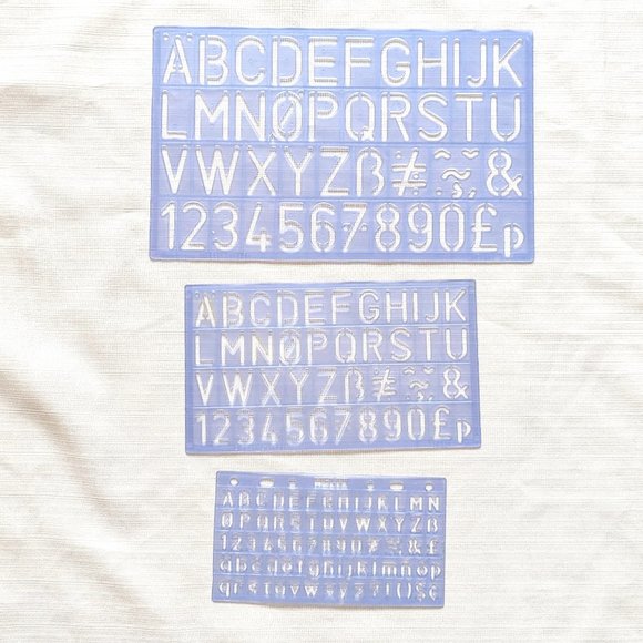 Helix 3 Assorted Size Lettering Stencils 10mm, 20mm, 30mm - Picture 4 of 6